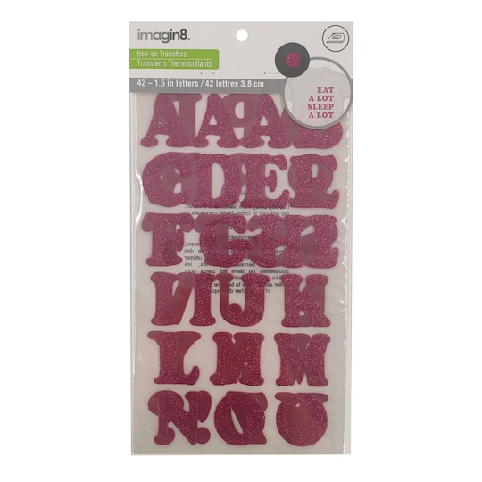 12 Packs: 42 ct. (504 total) 1.5" Iron-On Glitter Cooper Letters by Imagin8™